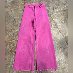 Zara size 2 Pink Fuscia HIGH-WAISTED ZW SAILOR STRAIGHT JEANS